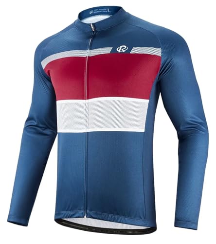 ROTTO Herren Radtrikot Fahrradtrikot Langarm Rennrad Trikot Einfache Linien Serie von ROTTO