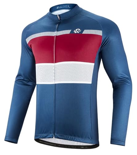 ROTTO Herren Radtrikot Fahrradtrikot langarm Rennrad Trikot Einfache Linien Serie von ROTTO