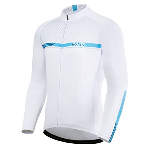 ROTTO Herren Radtrikot Fahrradtrikot Langarm Rennrad Trikot Einfache Linien Serie von ROTTO