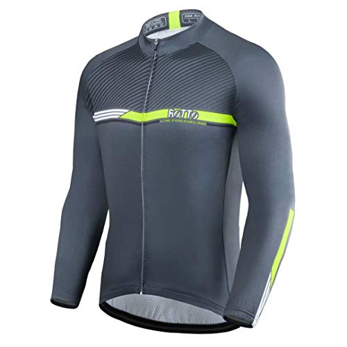 ROTTO Herren Radtrikot Fahrradtrikot Langarm Rennrad Trikot Einfache Linien Serie von ROTTO