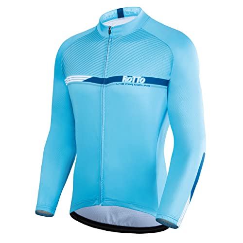 ROTTO Herren Radtrikot Fahrradtrikot langarm Rennrad Trikot Einfache Linien Serie von ROTTO