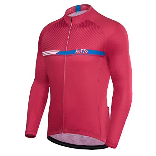 ROTTO Herren Radtrikot Fahrradtrikot Langarm Rennrad Trikot Einfache Linien Serie von ROTTO