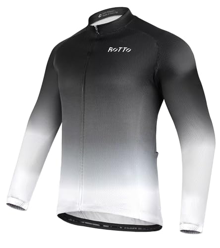ROTTO Herren Radtrikot Fahrradtrikot Langarm Rennrad Trikot Farbverlauf Reihe von ROTTO