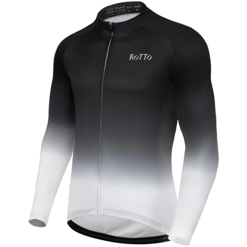 ROTTO Herren Radtrikot Fahrradtrikot Langarm Rennrad Trikot Farbverlauf Reihe von ROTTO