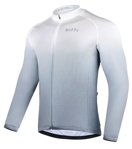 ROTTO Herren Radtrikot Fahrradtrikot Langarm Rennrad Trikot Farbverlauf Reihe von ROTTO