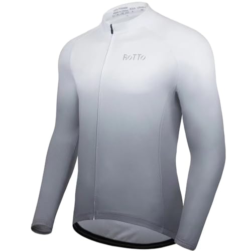 ROTTO Herren Radtrikot Fahrradtrikot Langarm Rennrad Trikot Farbverlauf Reihe von ROTTO