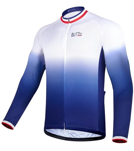 ROTTO Herren Radtrikot Fahrradtrikot Langarm Rennrad Trikot Farbverlauf Reihe von ROTTO