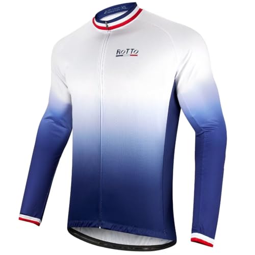 ROTTO Herren Radtrikot Fahrradtrikot Langarm Rennrad Trikot Farbverlauf Reihe von ROTTO