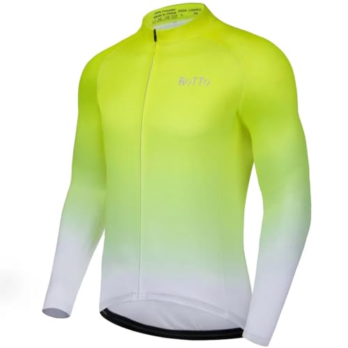 ROTTO Herren Radtrikot Fahrradtrikot Langarm Rennrad Trikot Farbverlauf Reihe von ROTTO