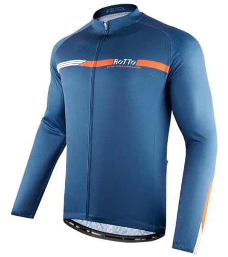 ROTTO Herren Radtrikot Fahrradtrikot Langarm Rennrad Trikot mit Rückentaschen Streifen Serie ROTTO Herren Radtrikot Fahrradtrikot Langarm Rennrad Trikot mit Rückentaschen Streifen Serie von ROTTO