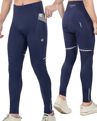 ROTTO Radlerhose Herren Lange Fahrradhose mit Taschen Radhose Gepolstert Radsport Hose Kompression Leggings von ROTTO