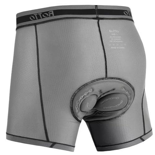 ROTTO Radlerhose Herren Radunterhose mit Sitzpolster Fahrradhose Unterwäsche Radhose Kurz MTB Liner Atmungsaktiv Schnell Trocknend von ROTTO