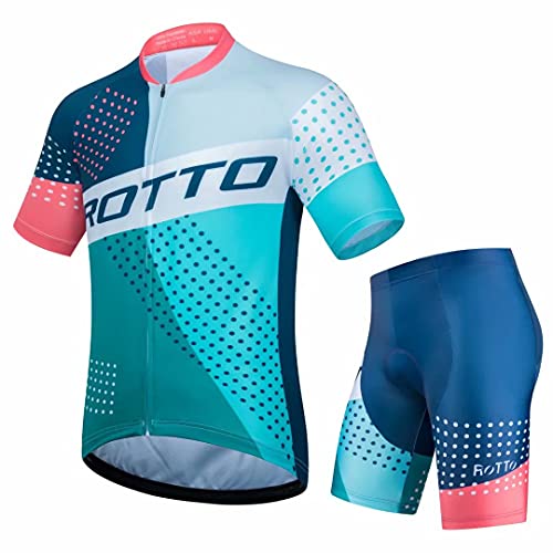 ROTTO Radtrikot Herren Set Kurzarm Fahrradtrikot und 3D Gepolsterte Radhose Rennserie von ROTTO