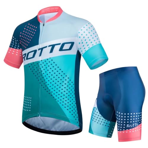 ROTTO Radtrikot Herren Set Kurzarm Fahrradtrikot und 3D Gepolsterte Radhose Rennserie von ROTTO