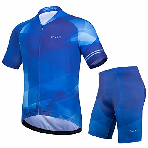 ROTTO Radtrikot Herren Set Kurzarm Fahrradtrikot und 3D Gepolsterte Radhose Rennserie von ROTTO