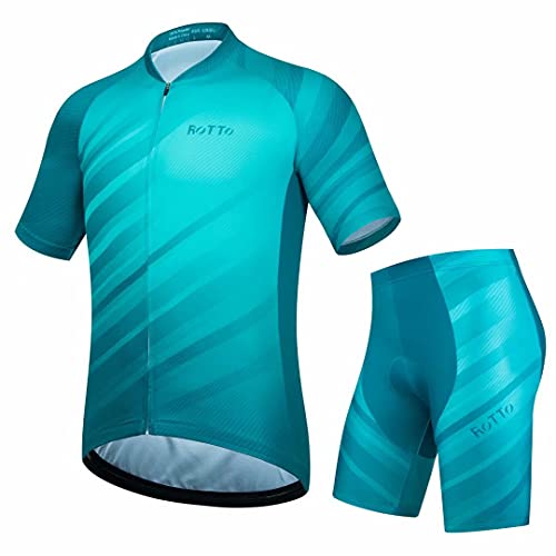 ROTTO Radtrikot Herren Set Kurzarm Fahrradtrikot und 3D Gepolsterte Radhose Rennserie von ROTTO