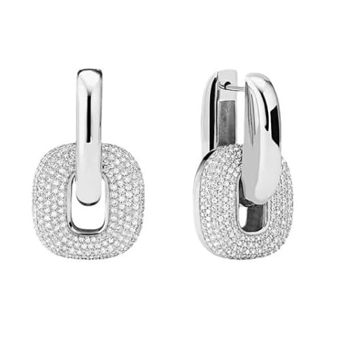 Creolen Ohrringe Silber zweiteilig wasserfest, Hypoallergen Trend Creolen (Silber) von ROUGEMONT