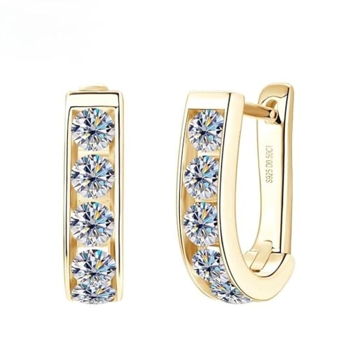 Moissanit Creolen Liara 3mm 0,1ct Farbe Gold von ROUGEMONT