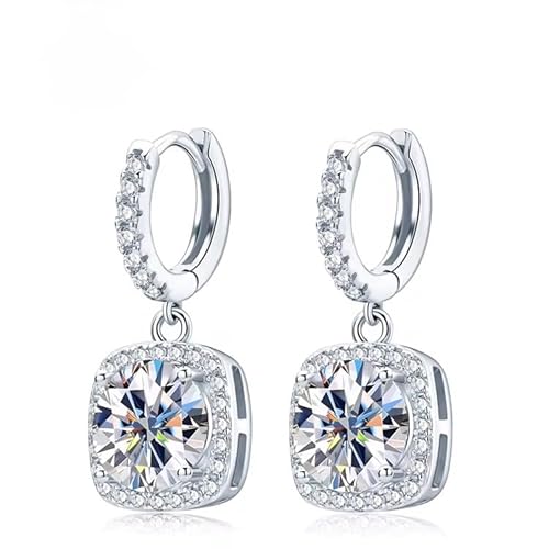 Moissanit Diamant Ohrringe, 925 Sterling Silber Hypoallergene Creolen mit Zertifikat von ROUGEMONT