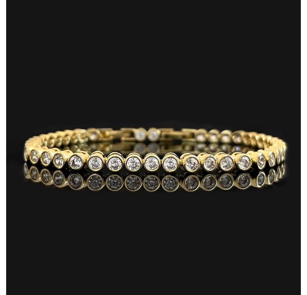 ROUGEMONT Armband Modisches Damen Tennisarmband rundes Zirkonia Armband Gold ROUGEMONT Armband Modisches Damen Tennisarmband rundes Zirkonia Armband Gold von ROUGEMONT
