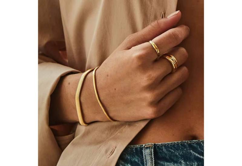 ROUGEMONT Armband Modisches Schlangen Armband 18cm Wasserfest 5mm 7mm, Hypoallergen von ROUGEMONT