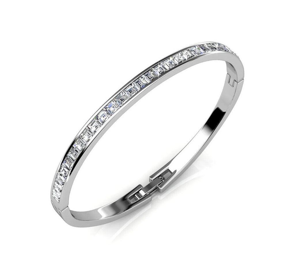ROUGEMONT Armreif Funkelnder Damen Edelstahl Armreif Zirkonia Prinzess-Schliff, Wasserfest von ROUGEMONT