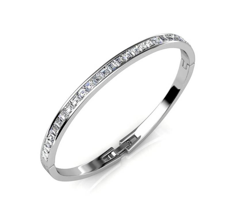 ROUGEMONT Armreif Funkelnder Damen Edelstahl Armreif Zirkonia Prinzess-Schliff, Wasserfest von ROUGEMONT