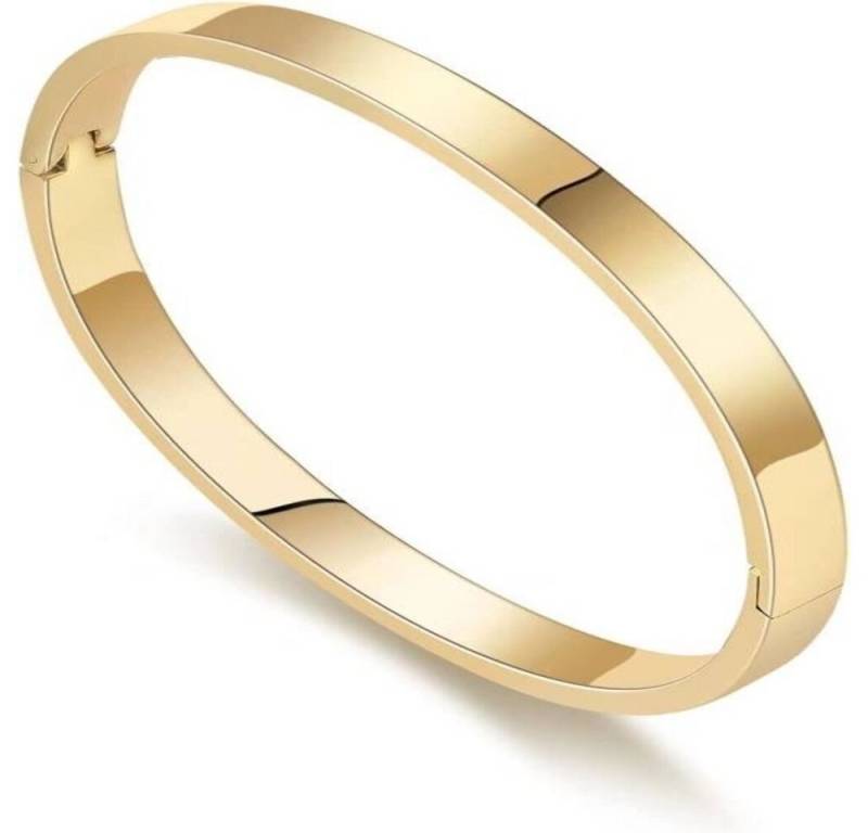 ROUGEMONT Armreif Klassischer Damen Armreif 6mm Gold Hochglanz 18 cm, Wasserfest von ROUGEMONT