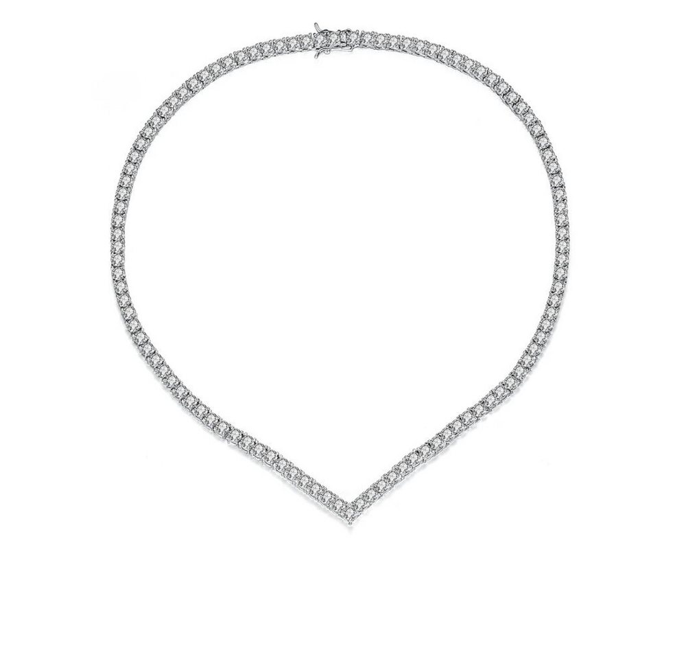 ROUGEMONT Collier Diamant Collier Tennis Halskette 18 k Weißgold 4 mm CZ 43 cm von ROUGEMONT