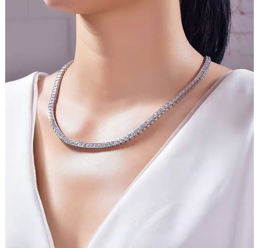 ROUGEMONT Collier Funkelnde Damen Collier Halskette Princess Cut 43cm, Hypoallergen von ROUGEMONT