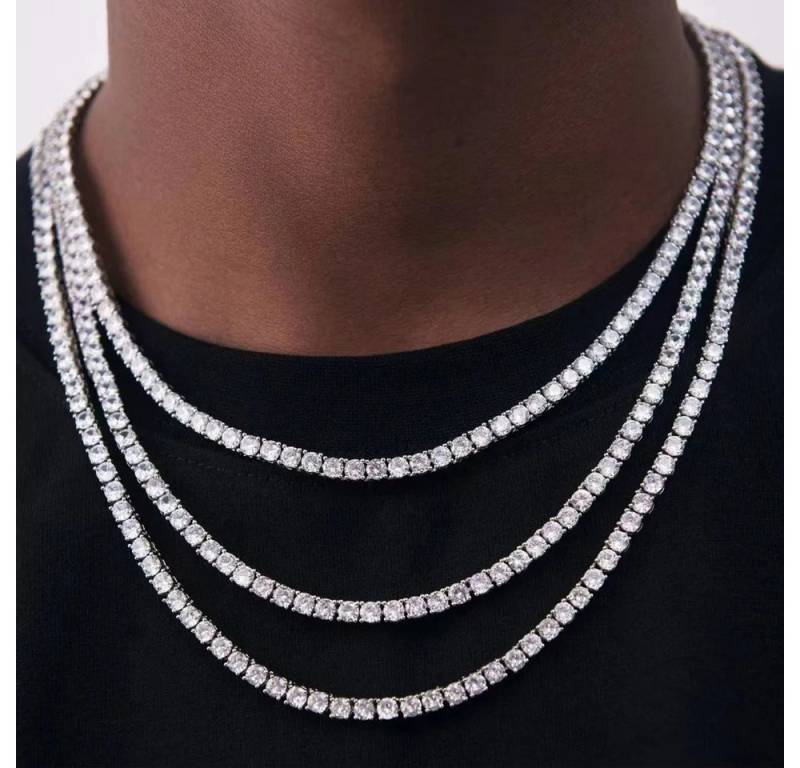 ROUGEMONT Collier Funkelnde Tennishalskette Zirkonia Halskette 45cm 5mm 50cm Herren, Funkelnde Tennishalskette von ROUGEMONT