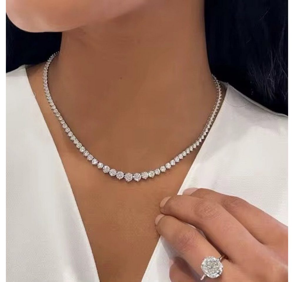 ROUGEMONT Collier Funkelndes Zirkonia Damen Collier 42cm Tropfenform, 4A Zirkonia von ROUGEMONT