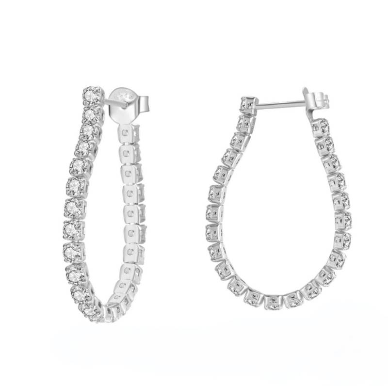 ROUGEMONT Creolen-Set Funkelnde Tennis Zirkonia Damen Creolen Ohrringe 925 Sterling Silber, Hypoallergen von ROUGEMONT