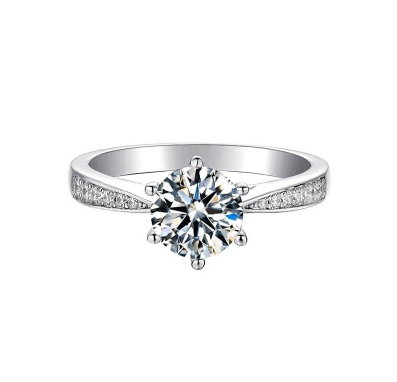 ROUGEMONT Diamantring Funkelnder Damen Solitär Moissanit Damenring mit 1,0 ct +Zertifikat, Echtschmuck von ROUGEMONT