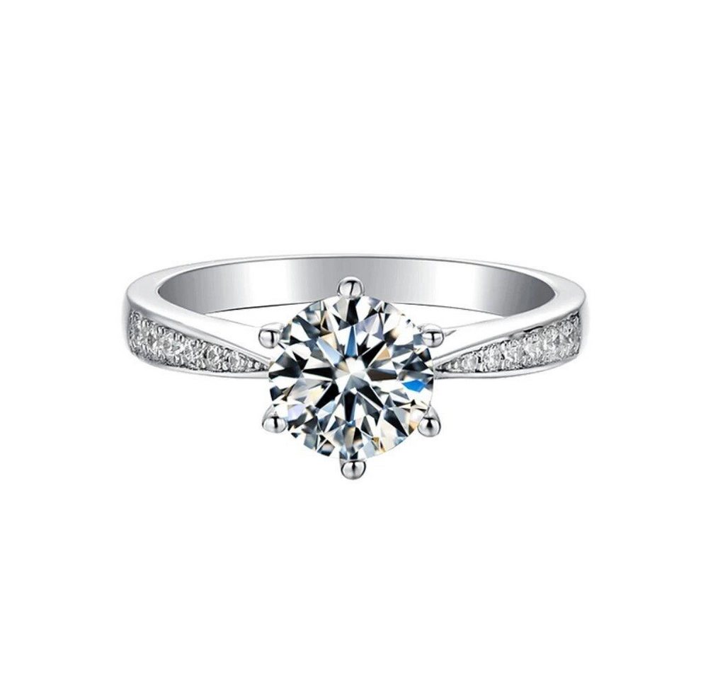 ROUGEMONT Diamantring Funkelnder Damen Solitär Moissanit Damenring mit 1,0 ct +Zertifikat, Echtschmuck von ROUGEMONT