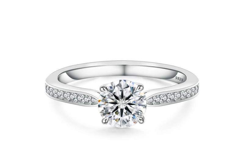ROUGEMONT Diamantring Funkelnder Damen Solitär Moissanit Damenring mit 1,0 ct +Zertifikat, Echtschmuck von ROUGEMONT