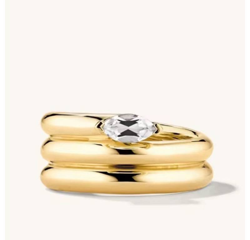 ROUGEMONT Fingerring Damen Statement Ring Marquise Style mit funkelndem Zirkonia von ROUGEMONT