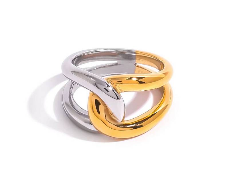 ROUGEMONT Fingerring Damen Trend Ring Bicolor Design Wasserfest Hypoallergen Gr 7, Wasserfest von ROUGEMONT