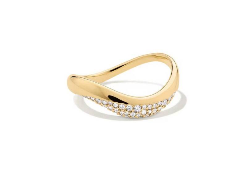 ROUGEMONT Fingerring Exquisiter Damen Ring 925 Sterling Silber 18K Gold, 925 Sterling Silber funkelnder Zirkon Besatz von ROUGEMONT