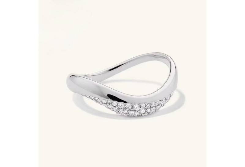ROUGEMONT Fingerring Exquisiter Damen Ring 925 Sterling Silber 18K Gold, 925 Sterling Silber funkelnder Zirkon Besatz von ROUGEMONT