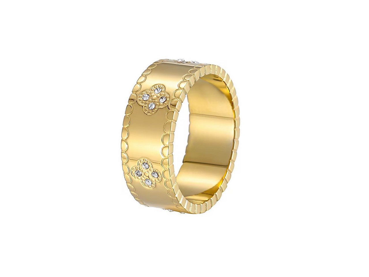 ROUGEMONT Fingerring Trend Damen Ring Glücksbringer Kleeblatt Design Gold von ROUGEMONT