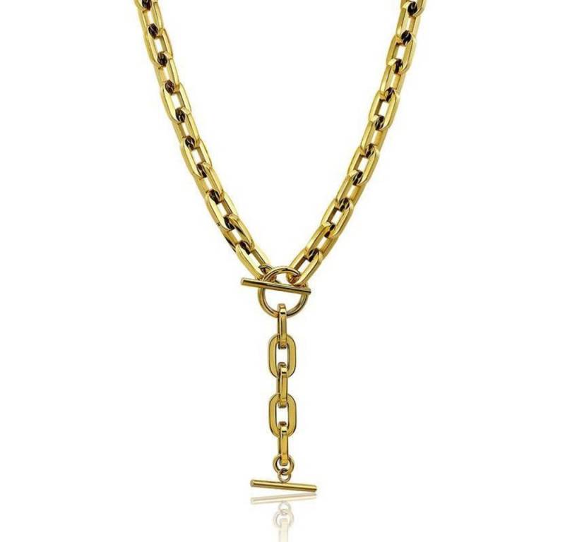 ROUGEMONT Gliederkette Massive Damen T-Toggle Statementement Halskette Kette 18 K Gold, Hypoallergen von ROUGEMONT