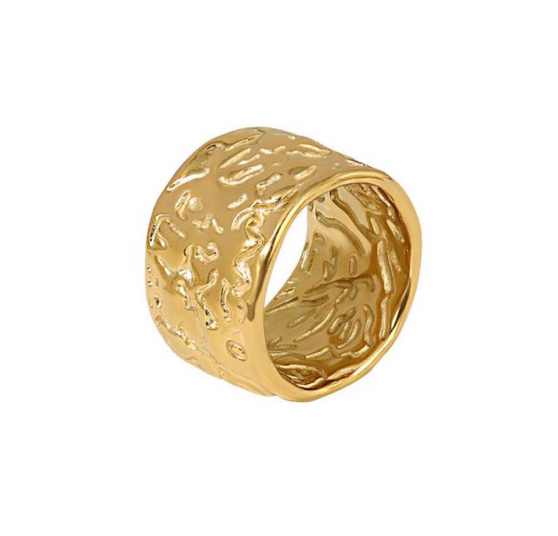 ROUGEMONT Goldring Extravaganter Goldring Statement Damen Ring gehämmert von ROUGEMONT