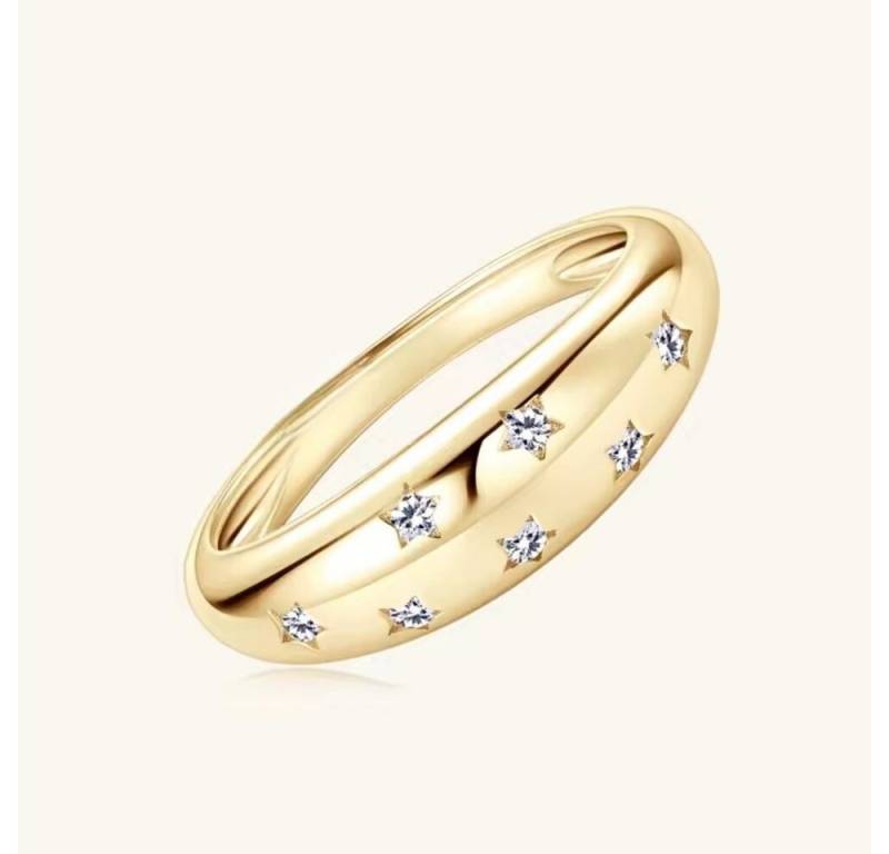 ROUGEMONT Goldring Trend Damen Ring Wasserfest Edelstahl funkelnde Stern, Wasserfest / Hypoallergen von ROUGEMONT