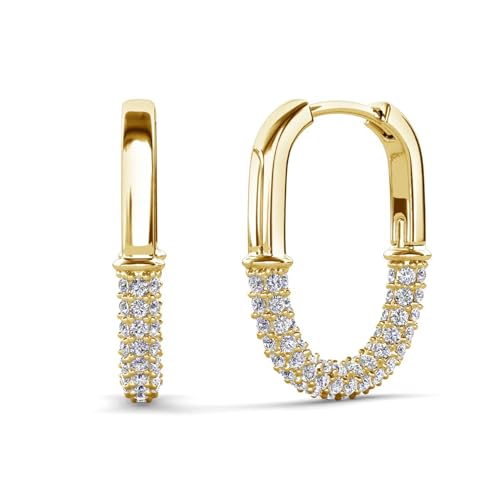 ROUGEMONT Jewellery Creolen Ohrringe, Hypoallergener Schmuck mit Zirkonia, Wasserfeste Silber Damen Ohrhänger, Glamouröser Stil mit Geschenkverpackung von ROUGEMONT