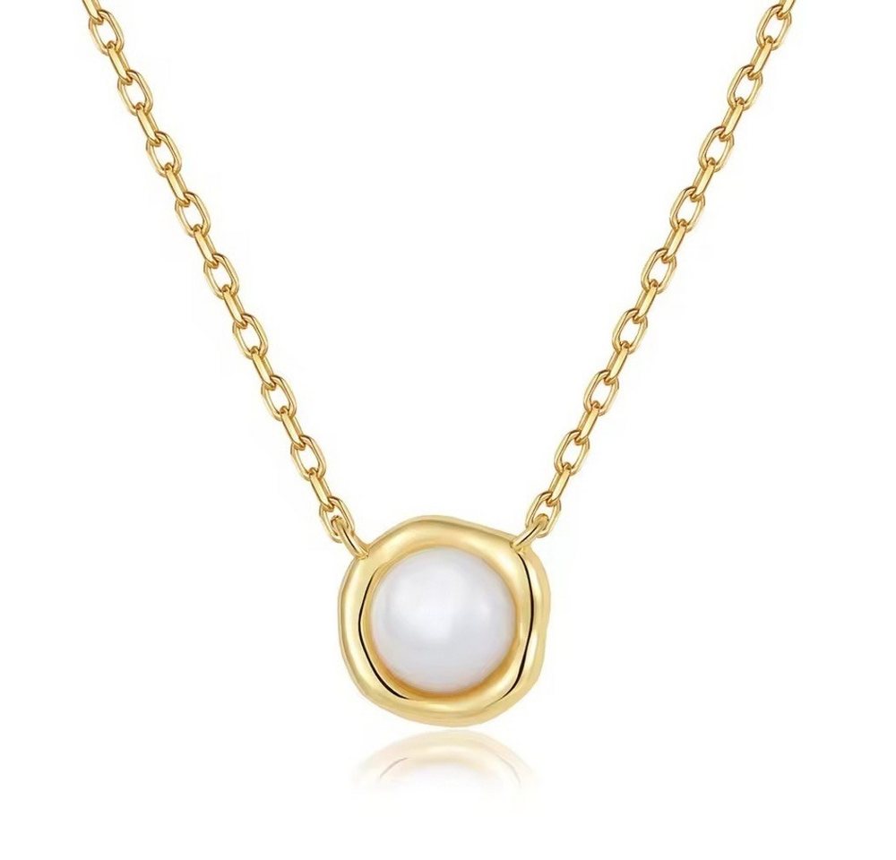 ROUGEMONT Kette mit Anhänger Damen Perlmutt Anhänger Halskette aus 925 Silber Gold Vermeil 45cm ROUGEMONT Kette mit Anhänger Damen Perlmutt Anhänger Halskette aus 925 Silber Gold Vermeil 45cm von ROUGEMONT