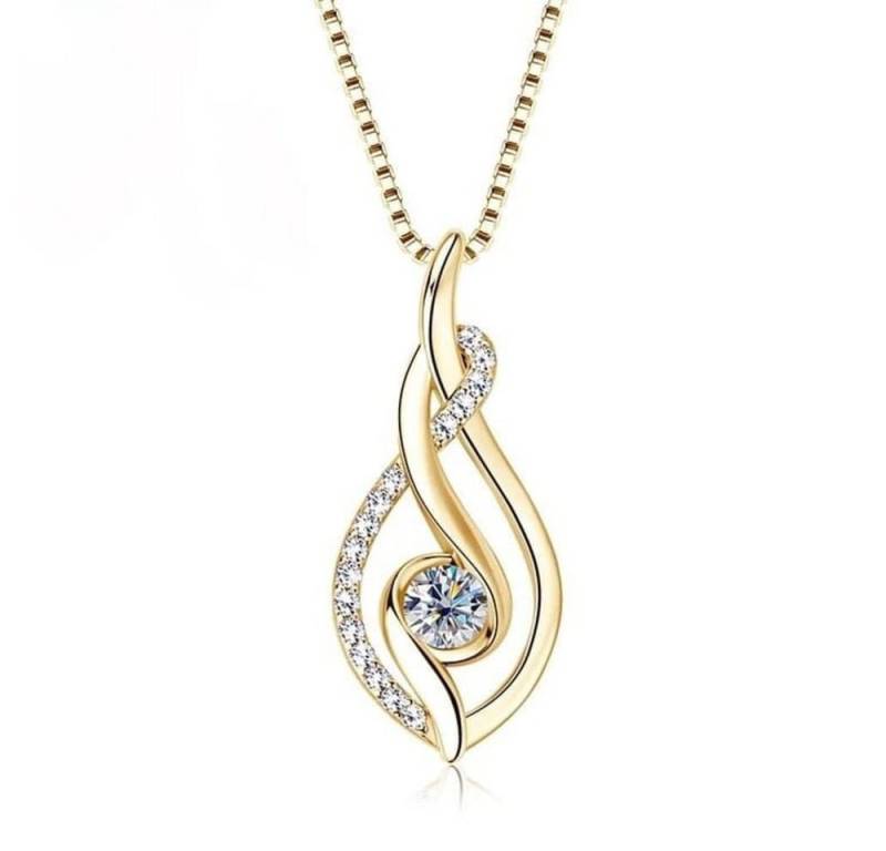 ROUGEMONT Kette mit Anhänger Exklusive Moissanit Halskette 925 Sterling Silber 18KGold +zertifikat, Echtschmuck mit Zertifikat von ROUGEMONT