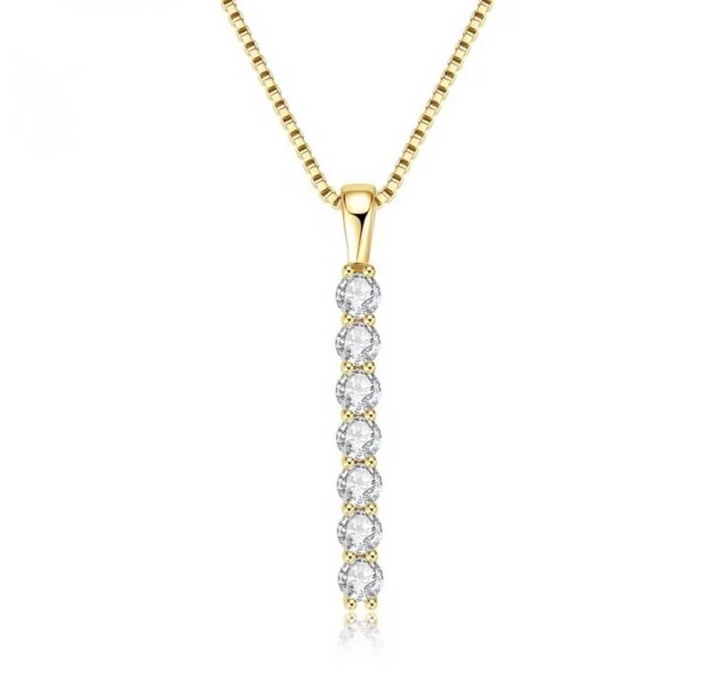 ROUGEMONT Kette mit Anhänger Funkelnde Moissanit Halskette mit Echtheitszertifikat, Echtschmuck mit Echtheitszertifikat von ROUGEMONT