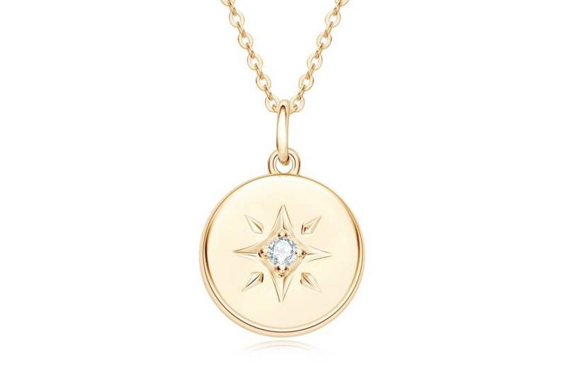 ROUGEMONT Kette mit Anhänger Moderne Anhänger Halskette mit einem funkelnden Moissanit 45cm, Hypoallergen von ROUGEMONT