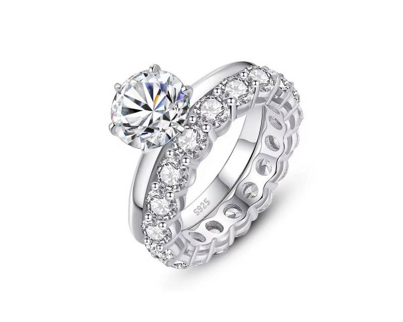 ROUGEMONT Memoirering Exquisiter zweiteiliger Moissanit Damen Ring 925 Sterling Silber von ROUGEMONT